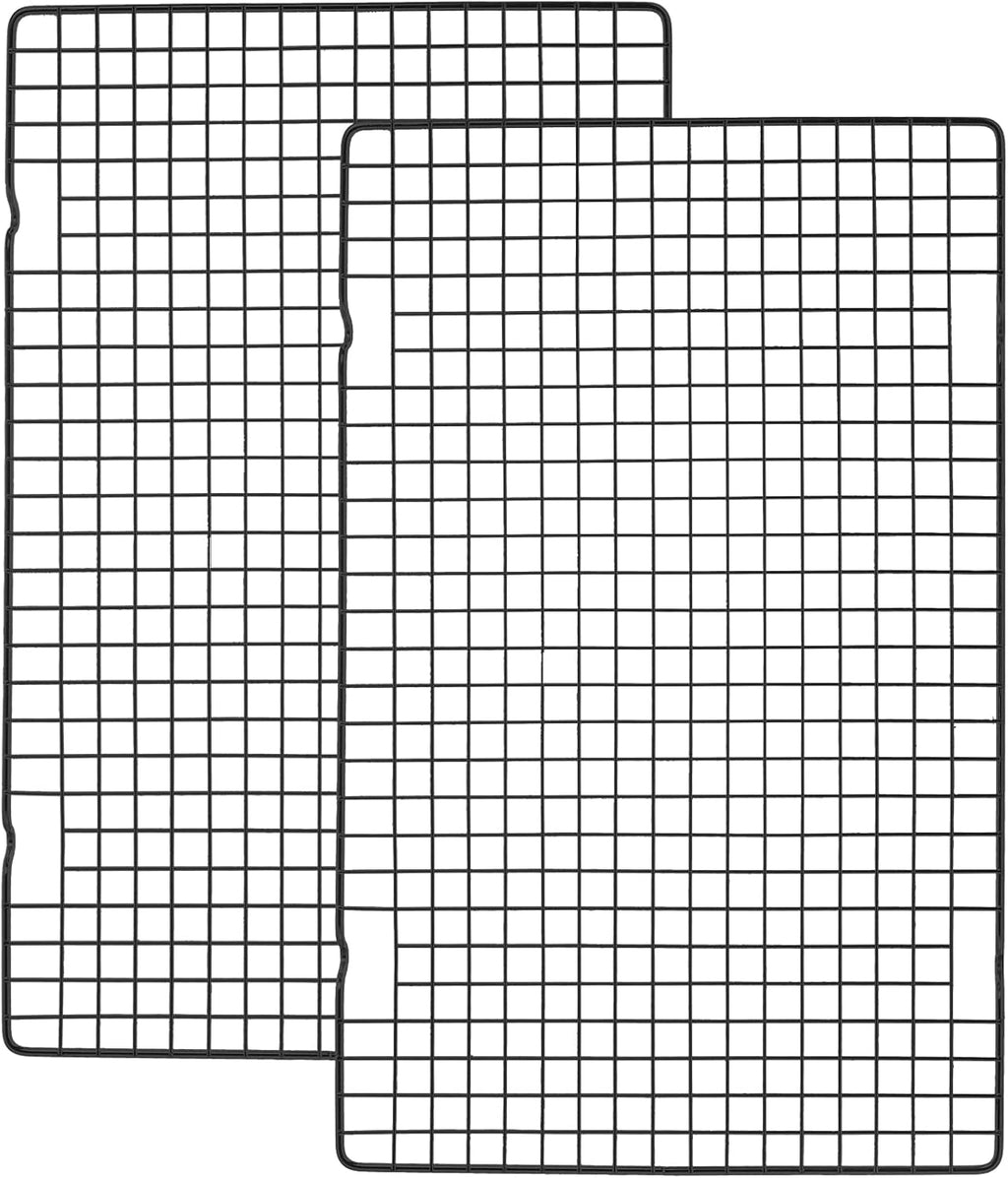 Tebery Heavy Duty Wire Cooking Rack - 2 Pack Nonstick Baking & Cooling Grid, 16" x 10" for Roasting & Grilling