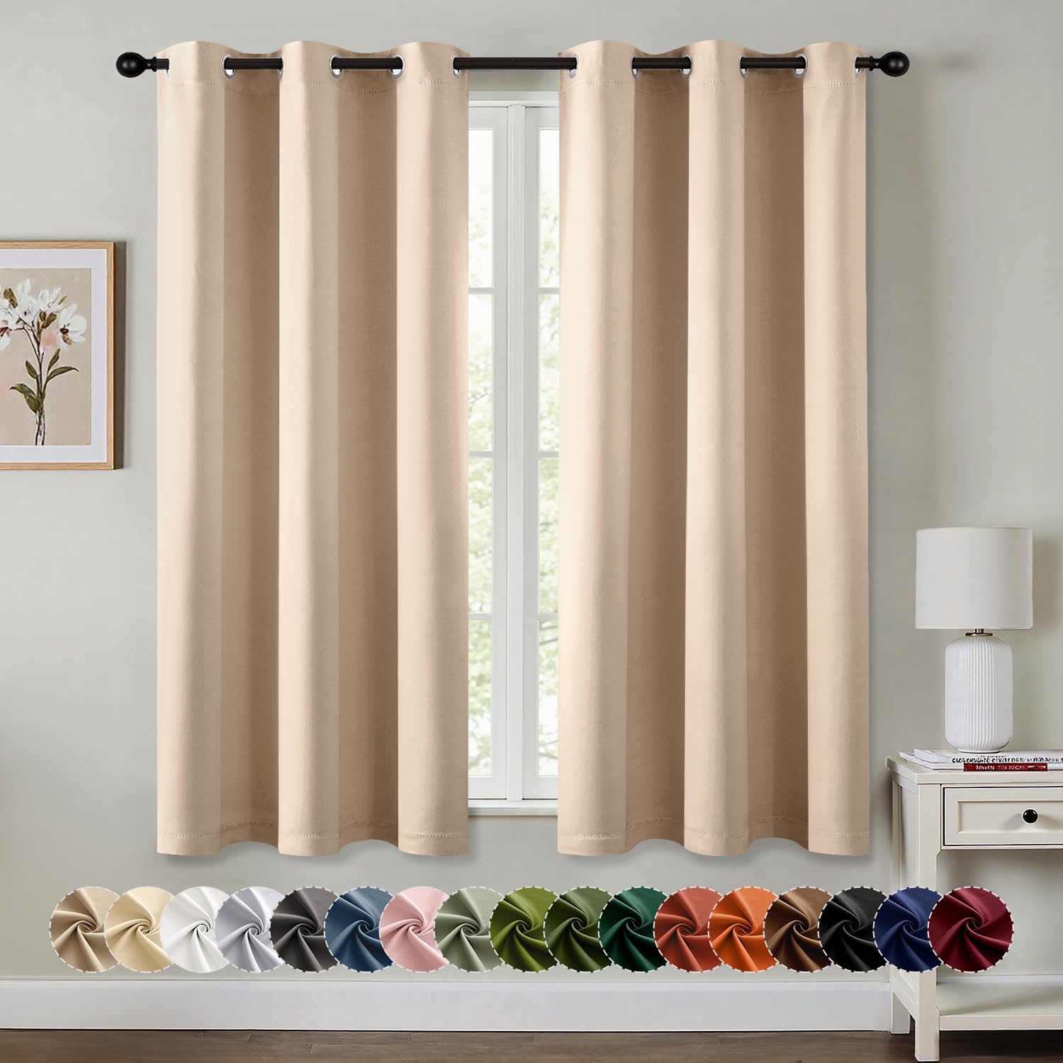 MIULEE Blackout Curtains - Thermal Insulated Room Darkening Drapes for Bedroom & Living Room | 40 x 54 Inches, 2 Panels