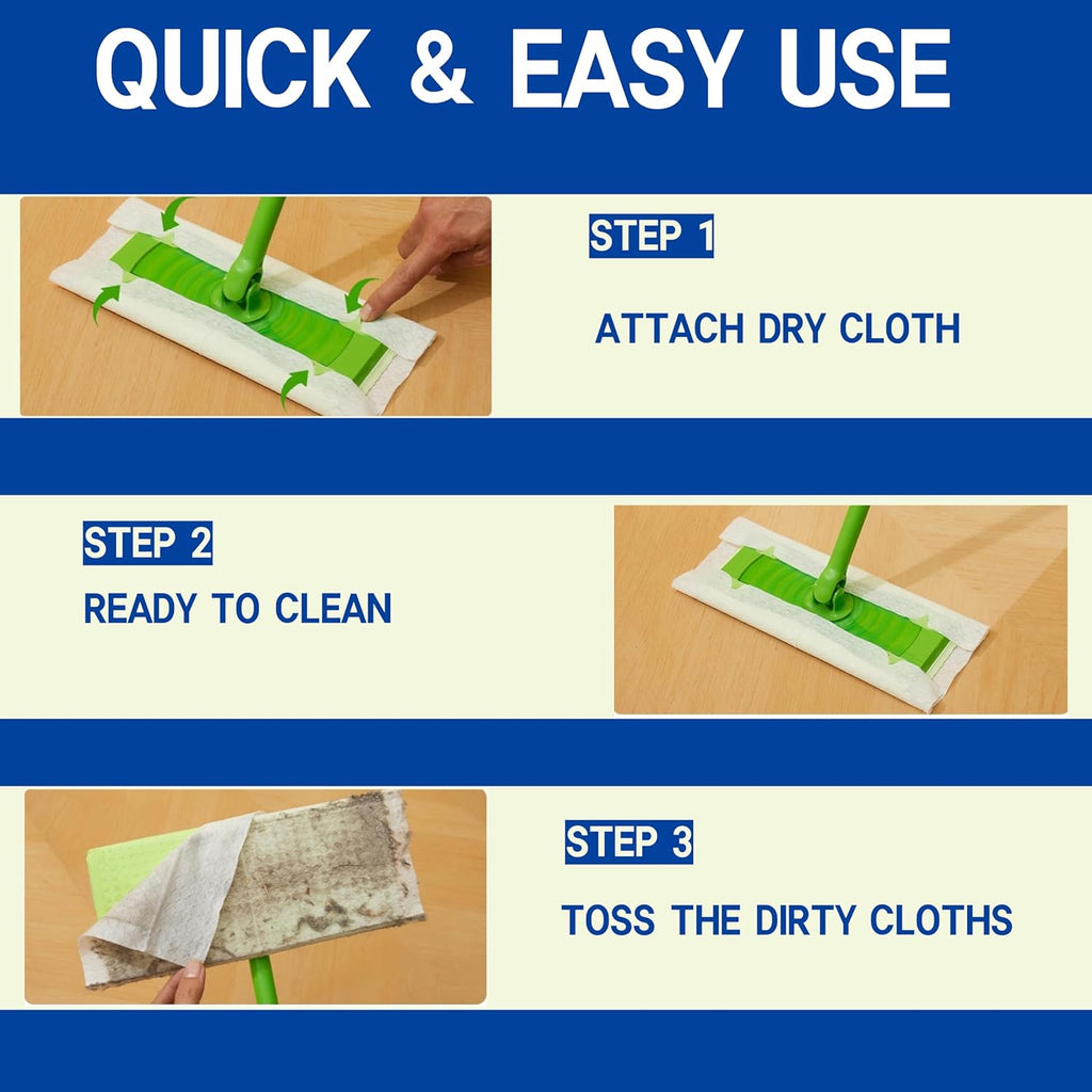 Skiennix Disposable Mop Refills - 80 Pack Floor Dust Cloths for Swiffer Standard Sweeper