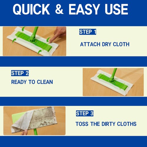 PEACHICHA Dry Sweeping Cloths Disposable Mop Refills Floor Dust Mop Pad, Floor Cloth Refills for Swiffer Standard Sweeper, Pack of 80