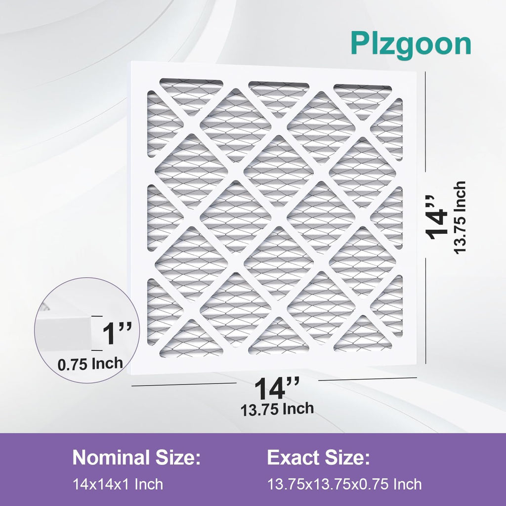 MERV 11 14x14x1 Air Filter - 6 Pack Pleated HVAC Filters for A/C & Furnace Systems | MPR 1000