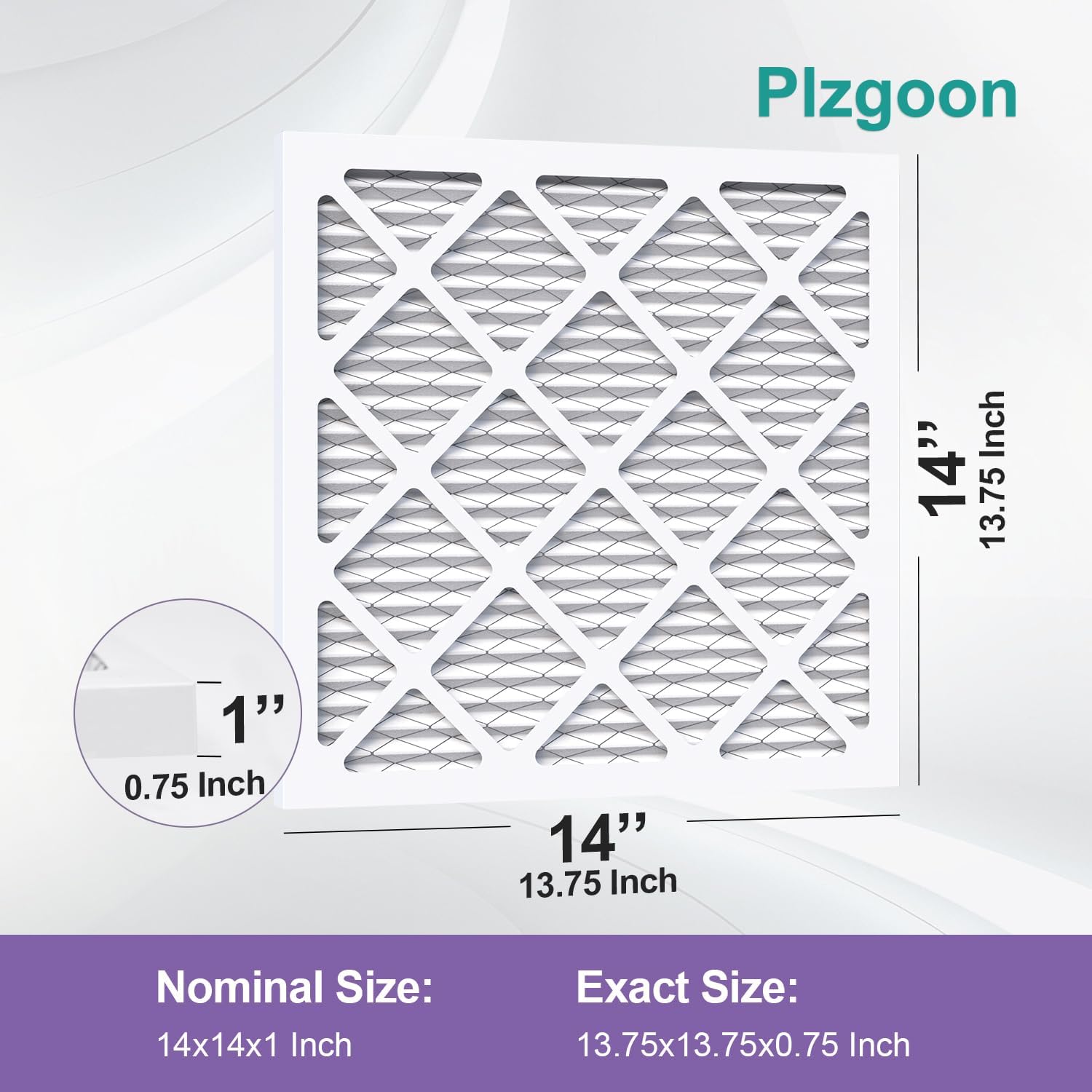 MERV 11 14x14x1 Air Filter - 6 Pack Pleated HVAC Filters for A/C & Furnace Systems | MPR 1000