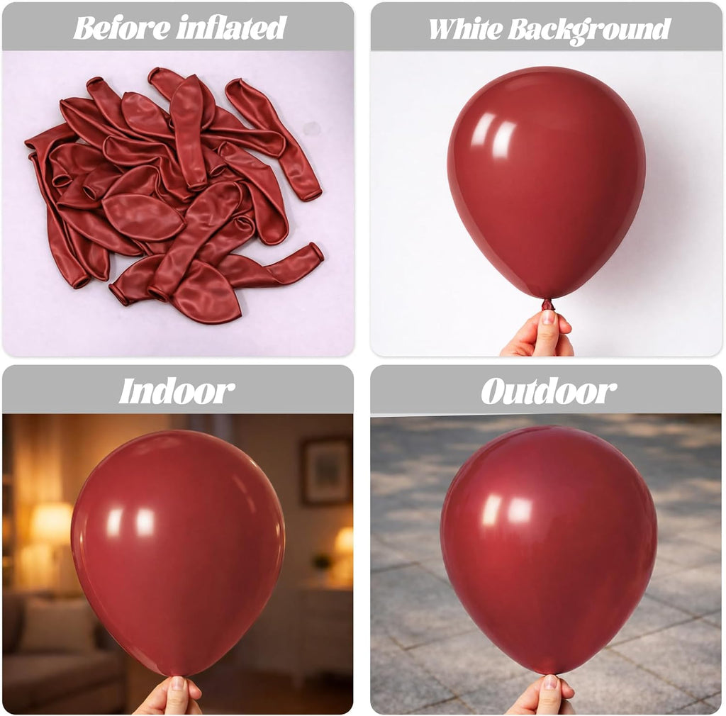 Voircoloria Ruby Balloon Garland Kit - 90 Pack of 5/10/12/18 Inch Balloons for Weddings, Birthdays & Anniversaries