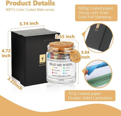 Bible Verse Jar - Inspirational Scripture Prayer Cards | Perfect Christian Gifts for All Occasions