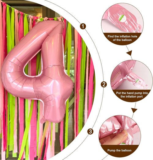 40 Inch Pearl Pink Birthday Balloons - 28 Number Balloons for Celebrations & Graduation Decor