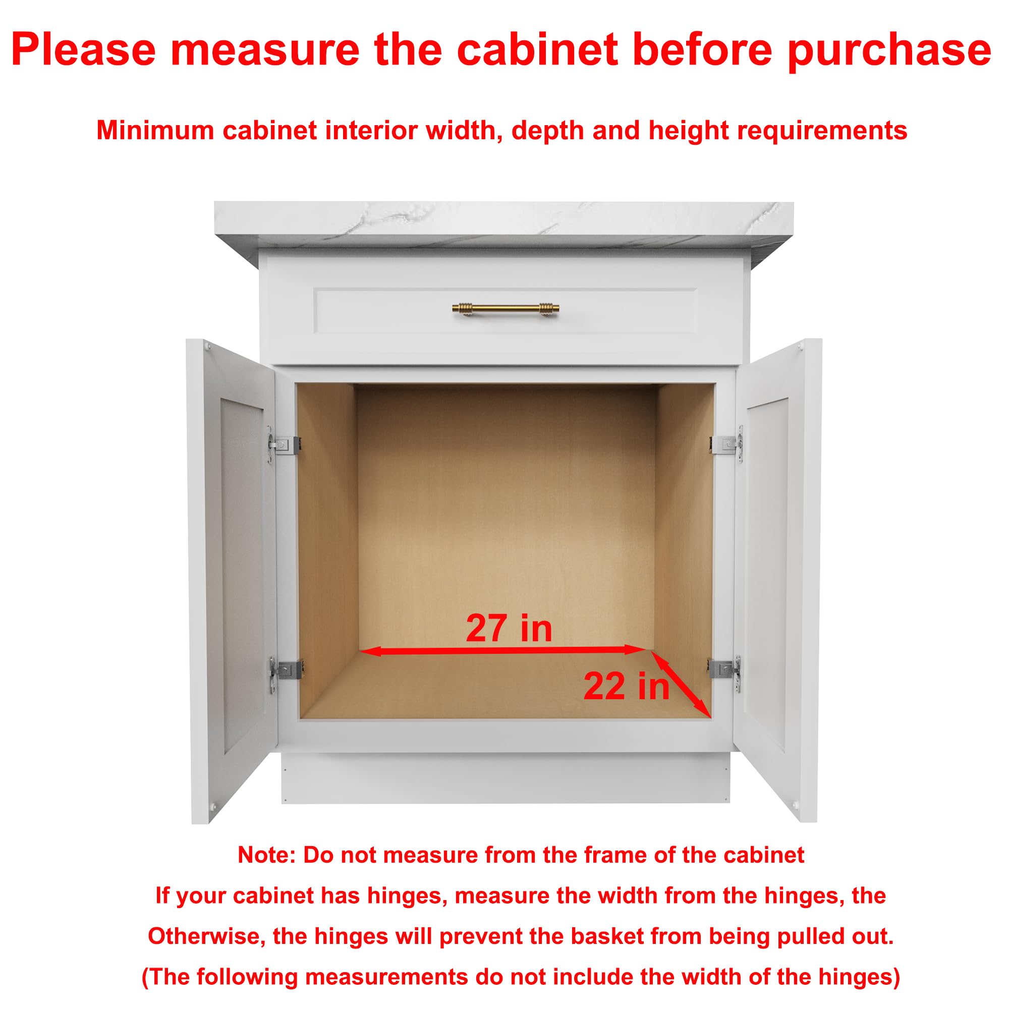 Sikarou Pull Out Cabinet Organizer,Heavy-Duty Slide Out Shelf, Wood And Wire Basket, Pull Out Drawer for for Kitchen Under Sink Space, Pantry, Bathroom (26 * 21 WM)