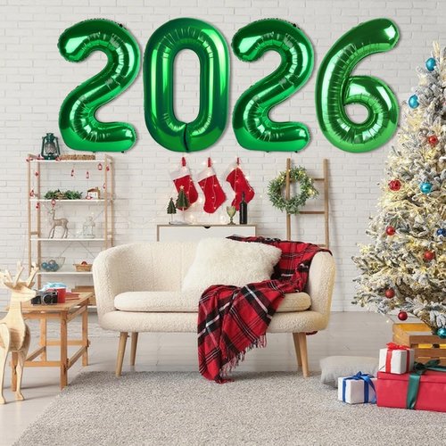 2026 Number Balloons by [Brand Name] - Dark Green 40 Inch Party Decorations for New Year's & Graduations