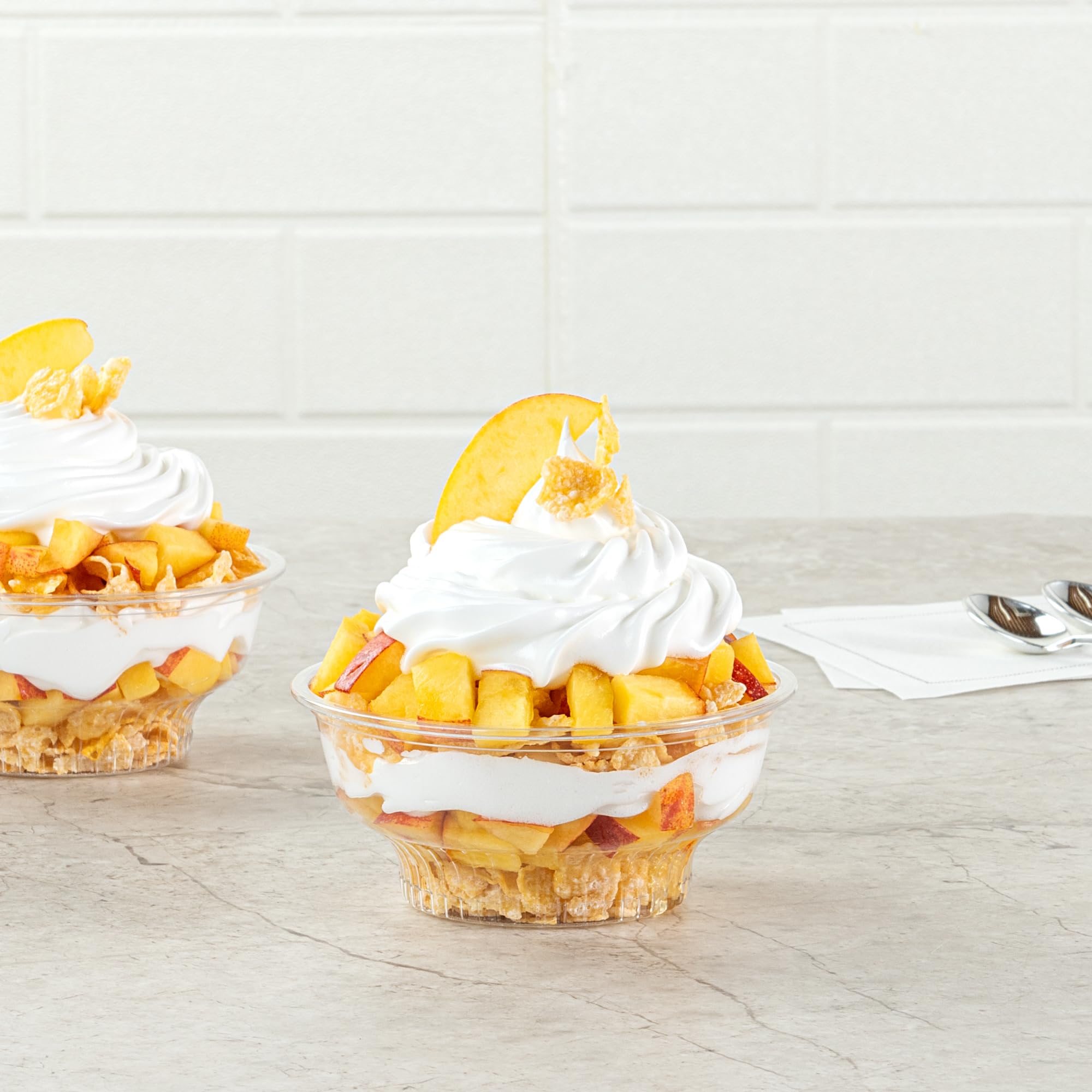 Restaurantware-RW Base 5 Ounce Round Ice Cream Cups, 500 Disposable Parfait Cups - Lids Sold Separately, Premium, Clear Plastic Dessert Cup, Serve Frozen Yogurt, Mousse, Pudding, Great For Parties