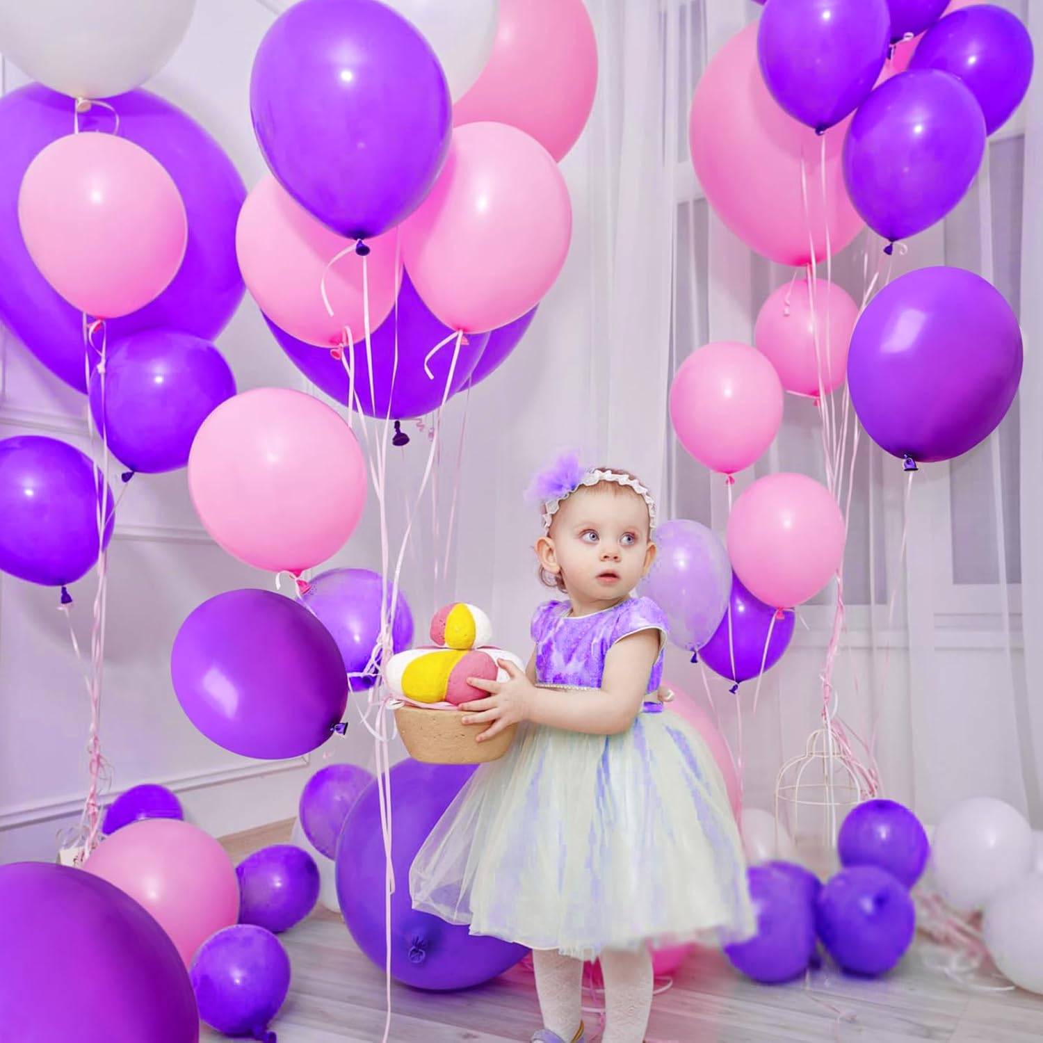 Purple Balloons 100 Pack - 12 Inch Thick Matte Latex Balloons for Halloween & Birthday Celebrations