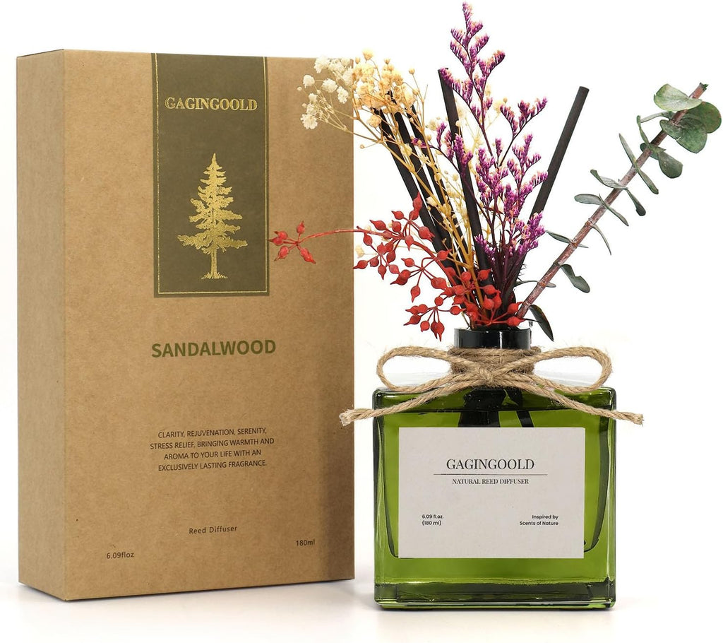 Reed | Earthy Sandalwood Scented Diffuser by [Brand Name] - 6.09 oz Long-Lasting Elegance for Home Decor