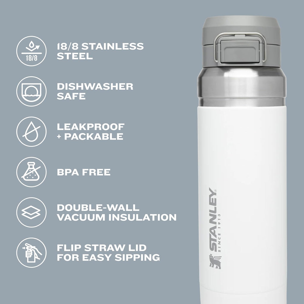 Stanley Quick Flip GO Water Bottle 24 oz - Insulated, Leakproof, BPA-Free | Perfect for Travel & Sports | Pomelo