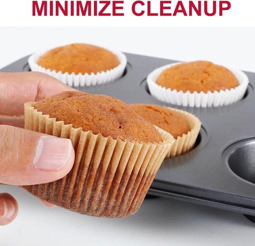 Caperci Cupcake Muffin Liners - 300 Odorless Greaseproof Baking Cups for Parties & Events | Natural