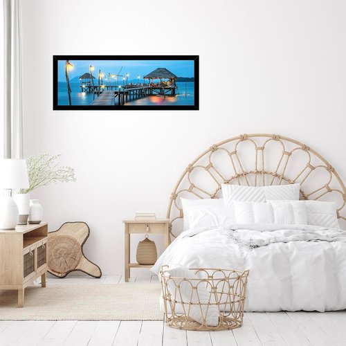 JCJMY 13.5x40 Black Picture Frame - Versatile Horizontal & Vertical Wall Gallery Display