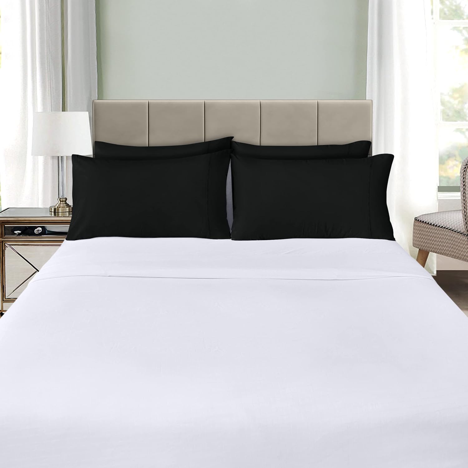 Utopia Bedding Queen Pillow Cases - 12 Pack | Soft Brushed Microfiber | Fade Resistant 20" x 30" Black