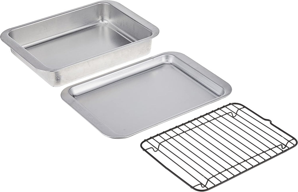 Nordic Ware Naturals 3-Piece Compact Pan Set - Toaster Oven & Air Fryer Safe | Perfect for 1-2 Portions