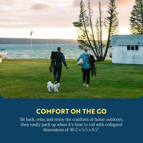 GCI Outdoor Puff Rocker - Comfortable Folding Chair for Relaxation | Navy Color