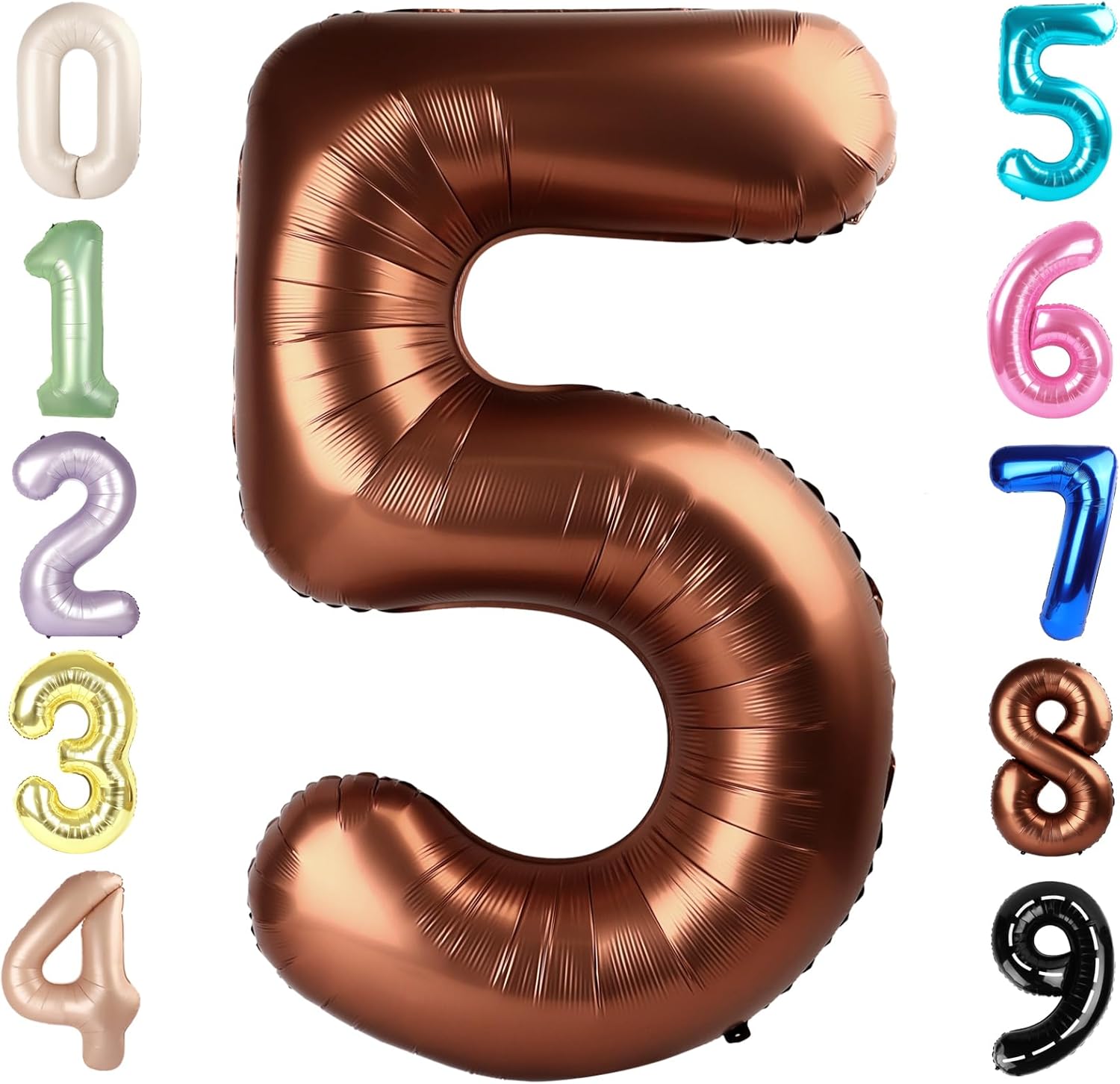 Skiennix 40-Inch Balloon Numbers - Big Coffee Brown Balloons for 5th Birthday & Wedding Decor