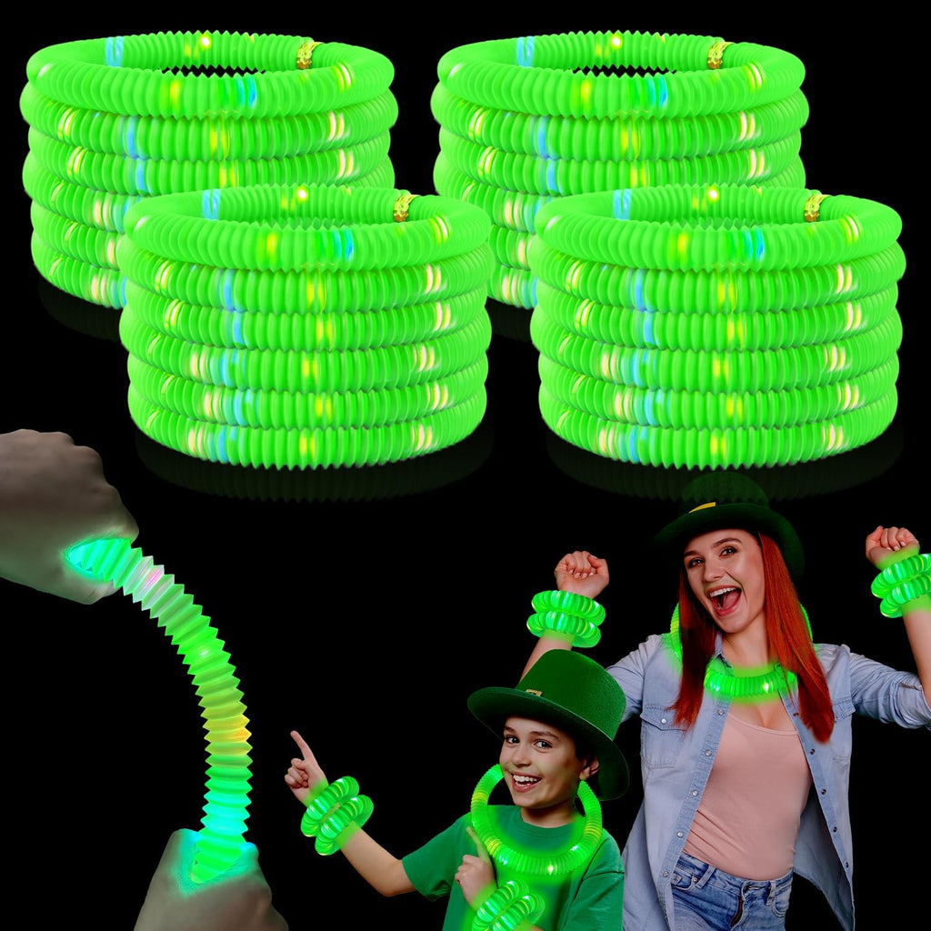 Skiennix Green Glow Sticks - 12-24 PCS Party Favors for Kids | Necklaces & Bracelets for Graduation Decor