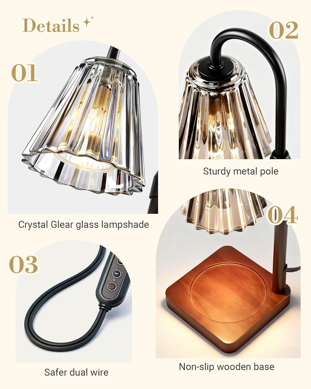 Marycele Candle Warmer Lamp - Adjustable Height with Timer & Dimmer | Perfect Gift for Mom & Sister