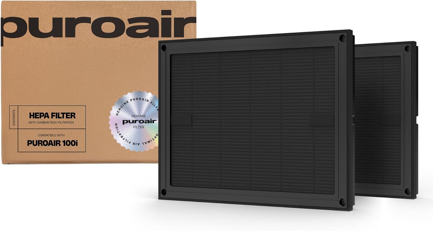 PuroAir HEPA Air Purifier Replacement Filter - 3-Layer CarbonTech Defense for 100i (2-Pack)