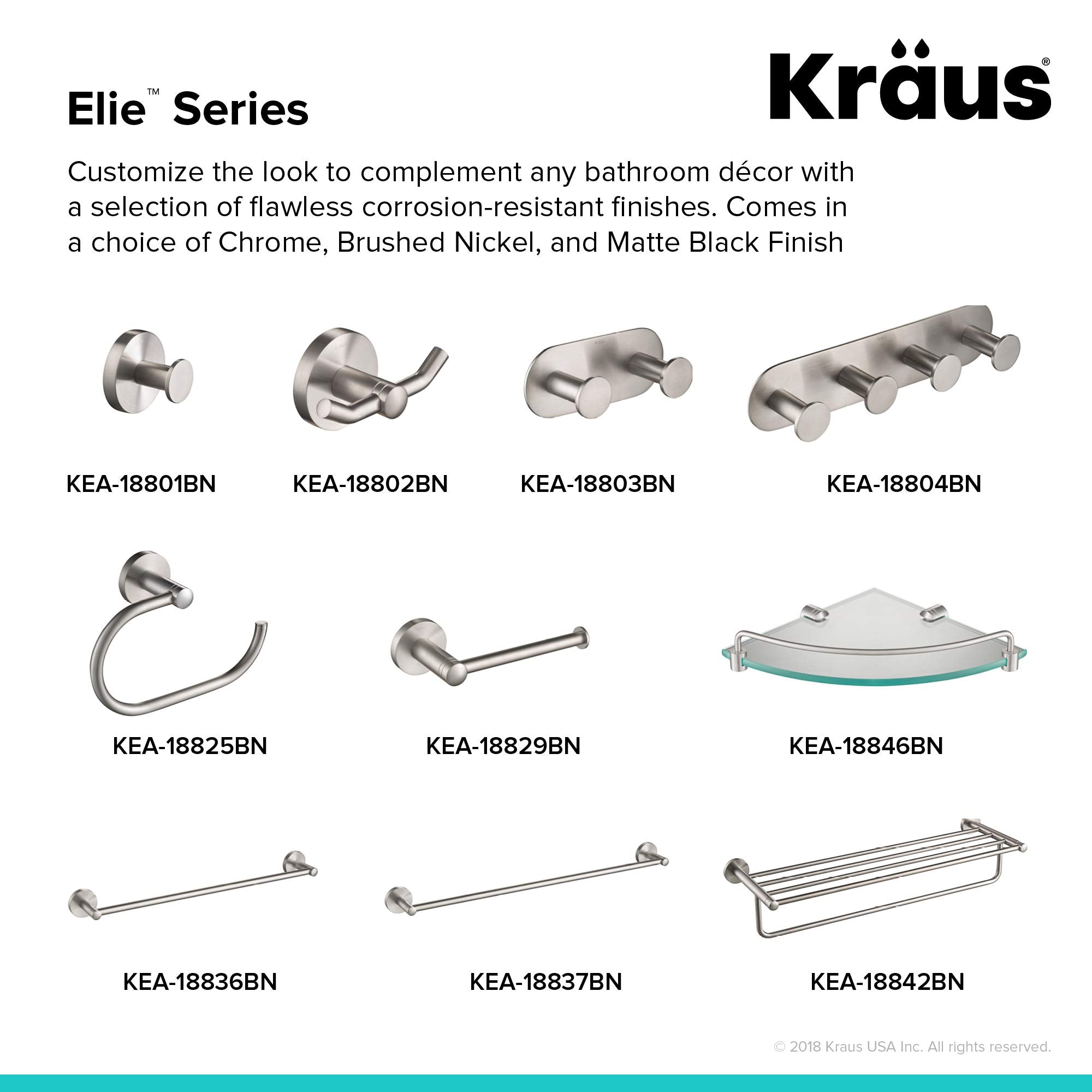 KRAUS Elie Bathroom Towel Ring, Chrome Finish, KEA-18825CH