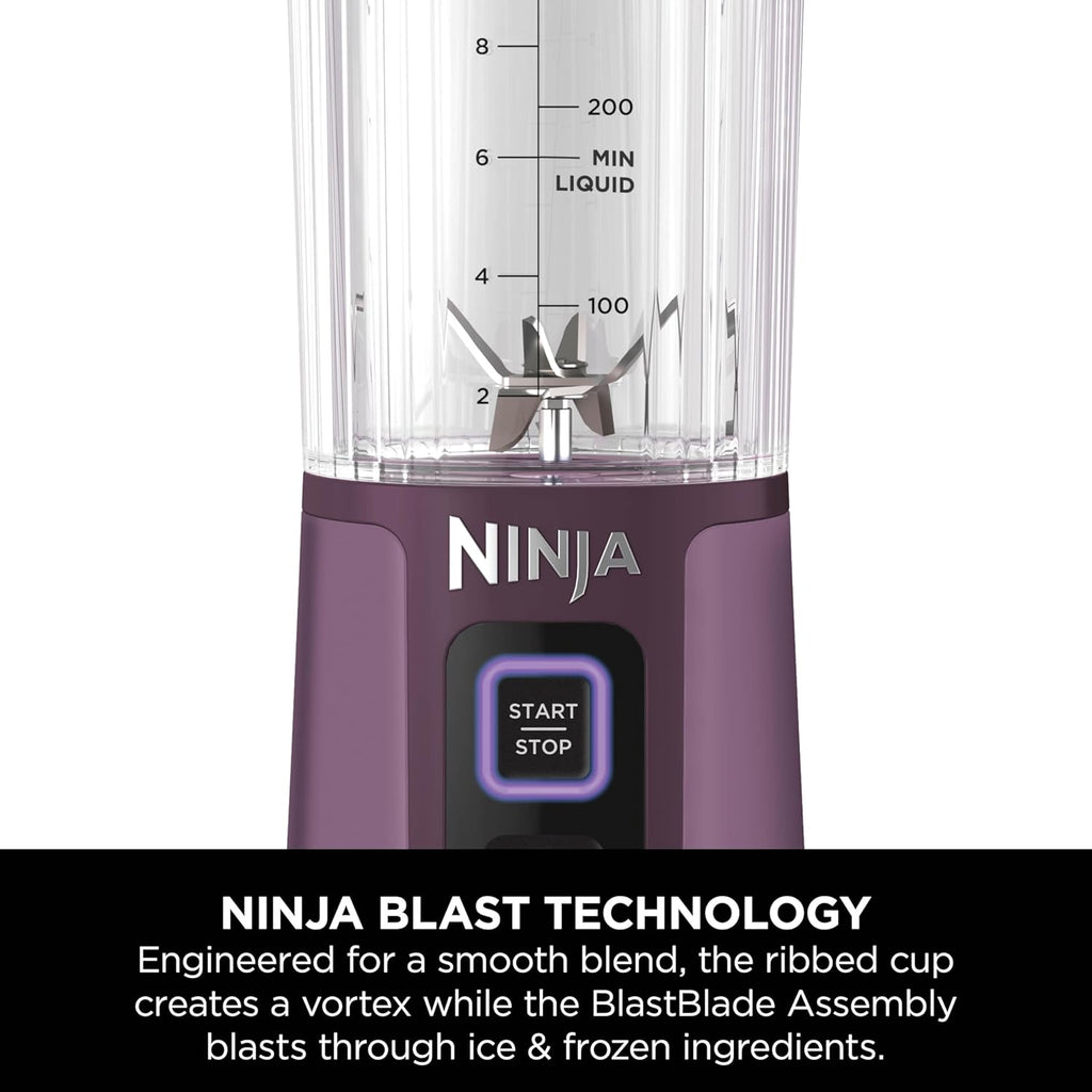 Ninja BC151PR Blast Portable Blender - Cordless 18oz Personal Blender for Smoothies & Shakes | BPA-Free, Leakproof Lid, USB-C Rechargeable