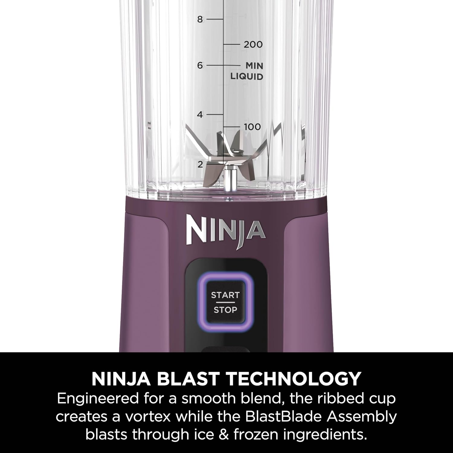 Ninja BC151PR Blast Portable Blender - Cordless 18oz Personal Blender for Smoothies & Shakes | BPA-Free, Leakproof Lid, USB-C Rechargeable