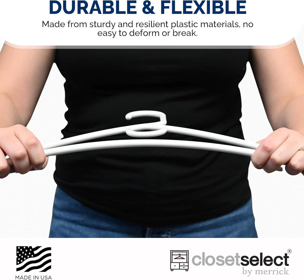 Ultra Heavy Duty Plastic Hangers - Strong White Hangers for Jackets, Pants & Shirts | 28 Pack Made in USA
