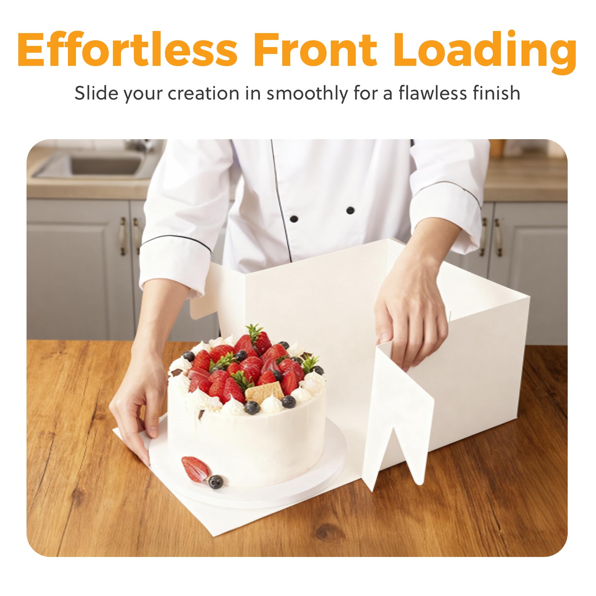 3 Pack Cake Boxes,10x10x8 Inch Tall Cake Box with Cake Boards 10",Disposable Cake Containers with Lids,White Bakery Boxes with Large Window,for Layer Cakes,Pies,Donuts,Cookies,Wedding,Birthday,Party