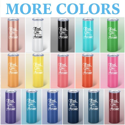 Geosar Thank You Gift for Women Men 20 oz Inspirational Tumblers with Keychains, Appreciation Tumblers, Team Motivational Encouragement Employees Gift for Coworker Friend(Multicolor, 16 Pcs)