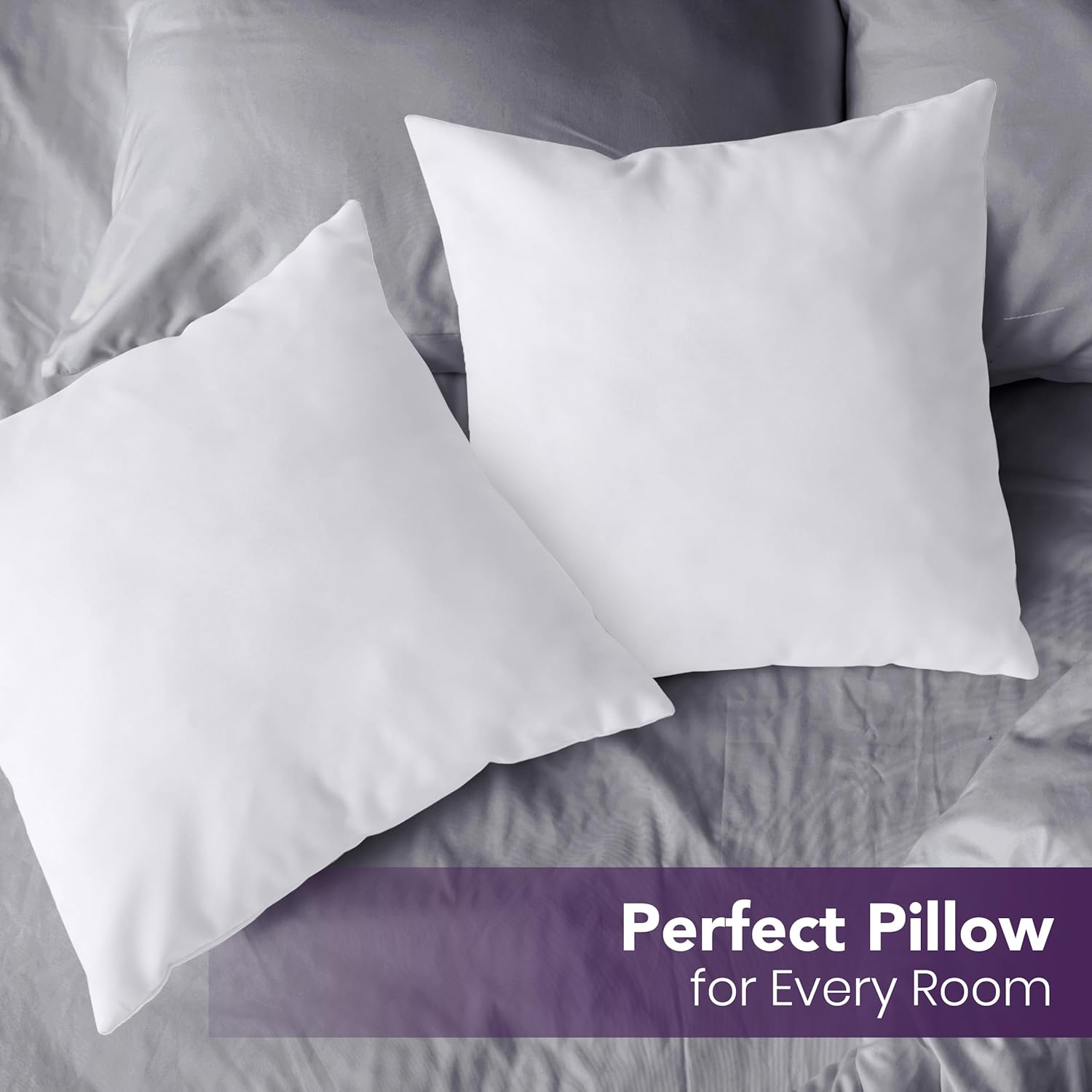 Utopia Bedding 26x26 Pillow Inserts - Set of 2 White Decorative Throw Pillows for Sofa & Couch - Soft & Fluffy Cushions