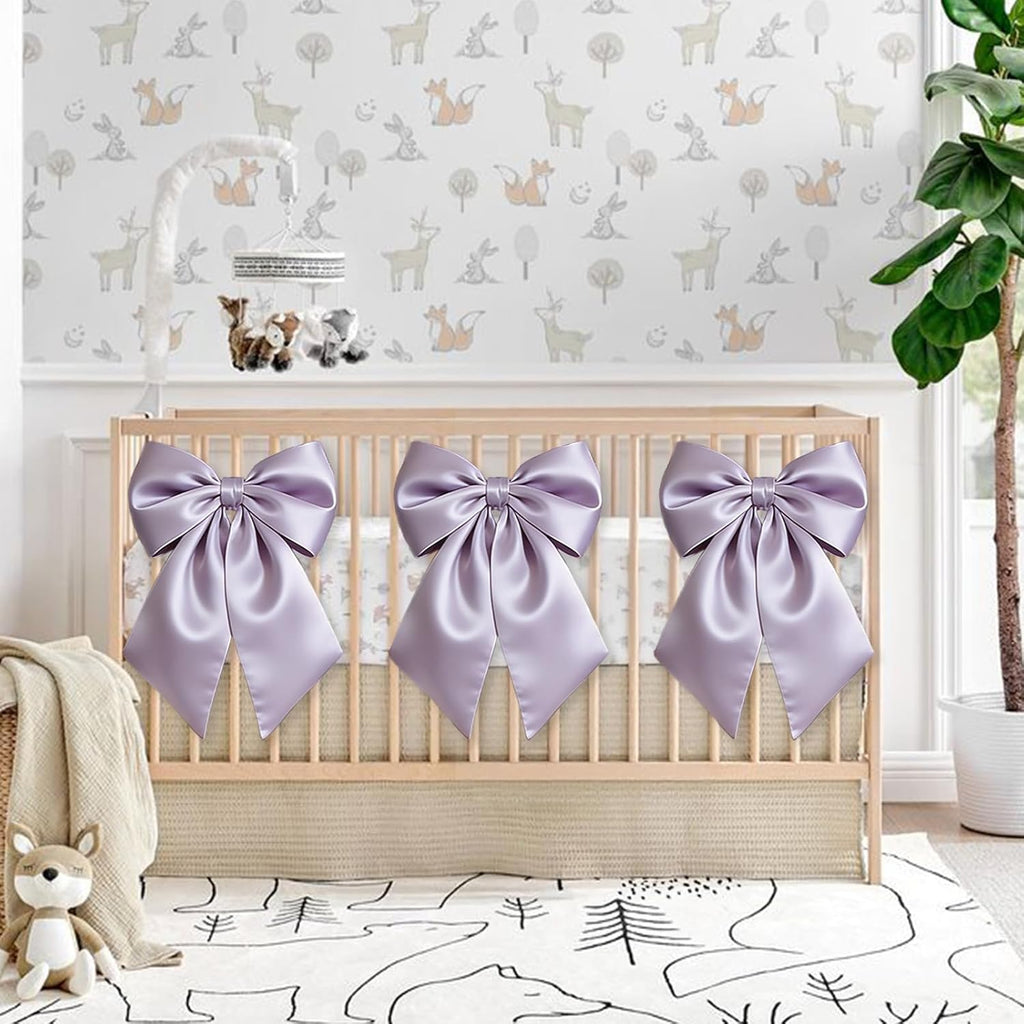 Skiennix Big Purple Bows - Valentine's Day Tree Topper | 23x11 in Heavyweight Satin Decor