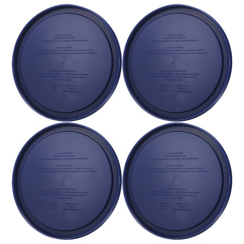 Pyrex 7402-PC 6/7-Cup Blue Replacement Lid for 7402 Sculpted Mixing Bowl & 7203 Bowl (4-Pack) - Made in the USA