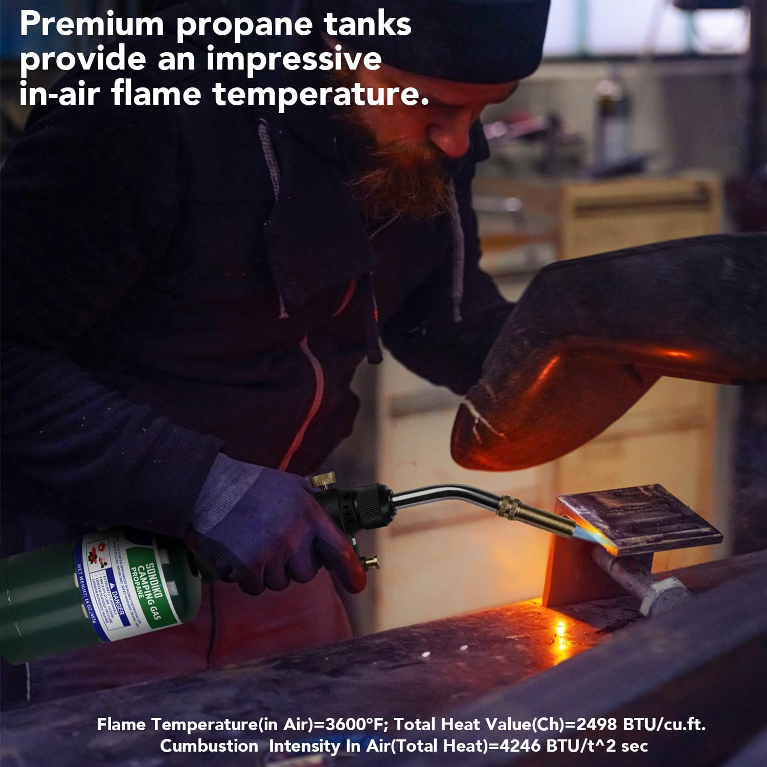 Sondiko Propane Tank - 2 Pack of High Purity 1LB Cylinders | DOT Compliant & Prefilled for Welding & Sous Vide