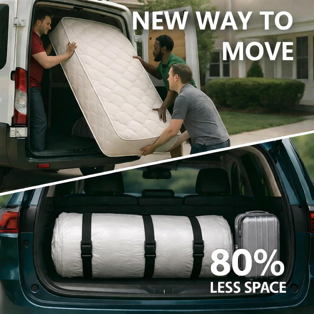 Memory Foam Mattress Vacuum Bag - Heavy Duty Compression Storage Solution with Straps | Twin/Twin-XL Size