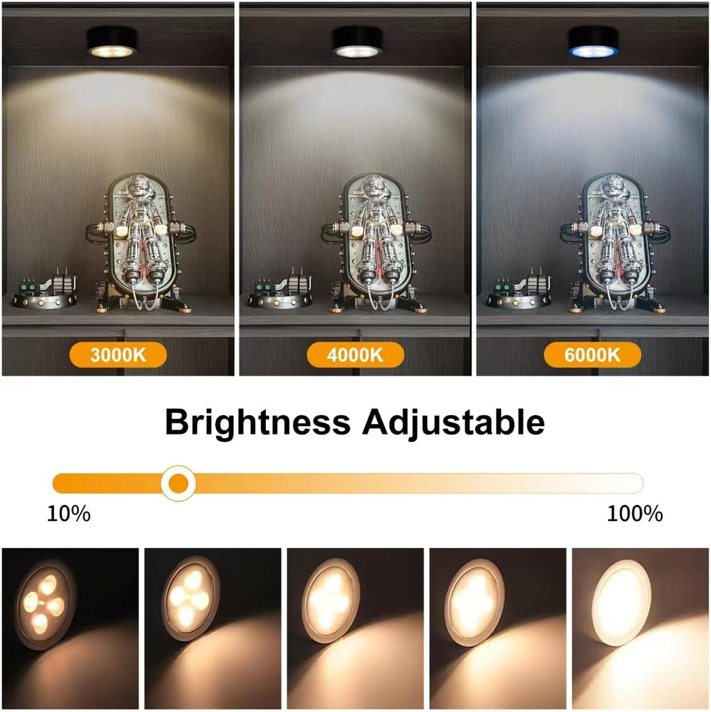 Skiennix 6-Pack Battery Operated Picture Lights - Magnetic Art Display with Remote & Dimmable Timer