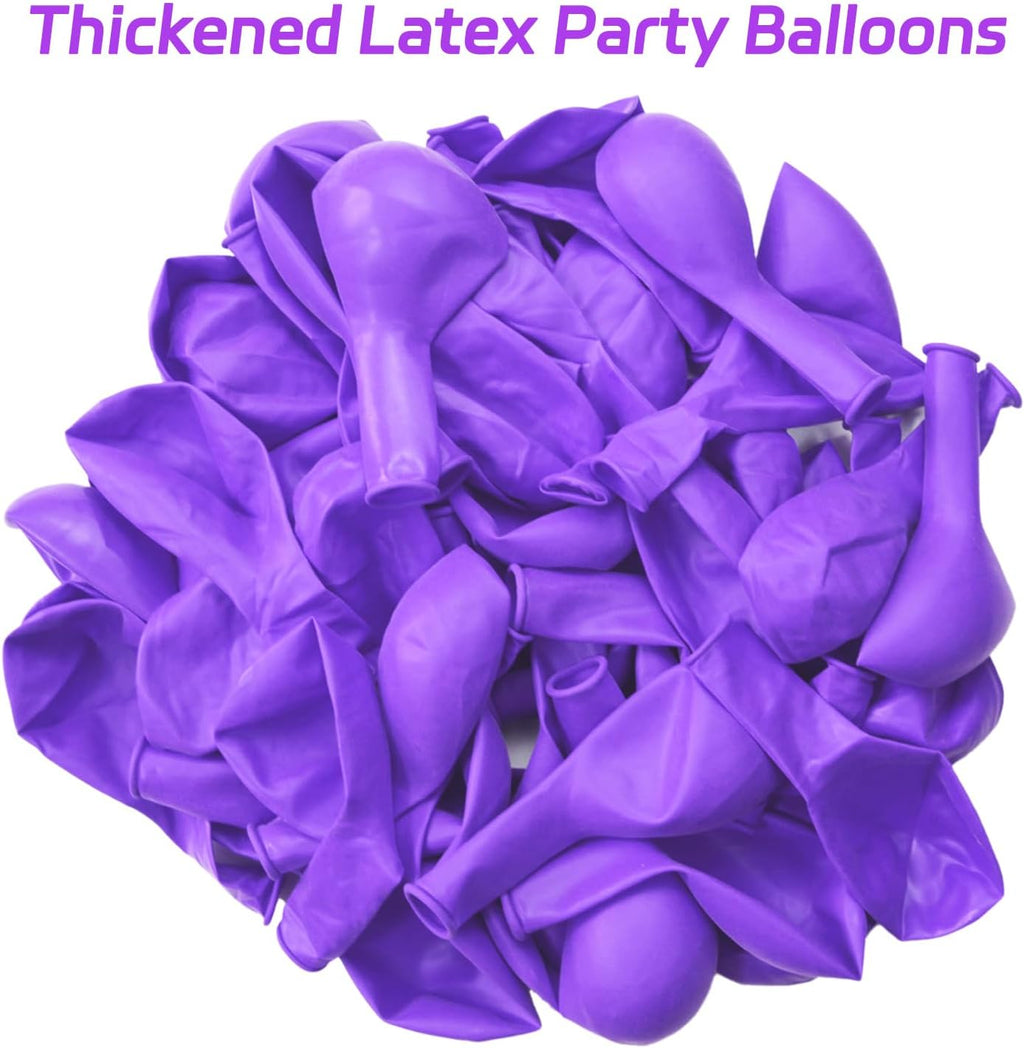 Purple Balloons 100 Pack - 12 Inch Thick Matte Latex Balloons for Halloween & Birthday Celebrations