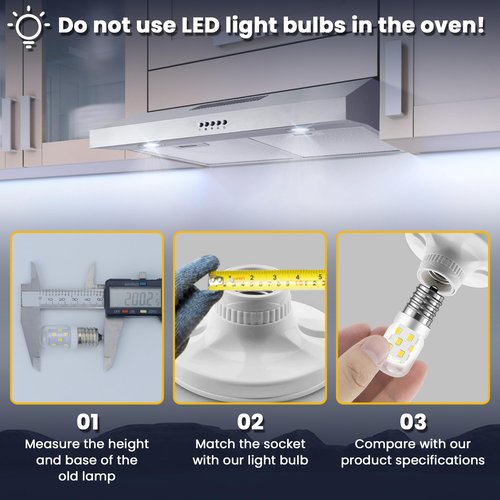 AMI PARTS E17 LED Light Bulb 3W 380LM 5000K Daylight White 8206232A Microwave Bulbs Under Hood Refrigerators Oven 2 Packs-Non-dimmable