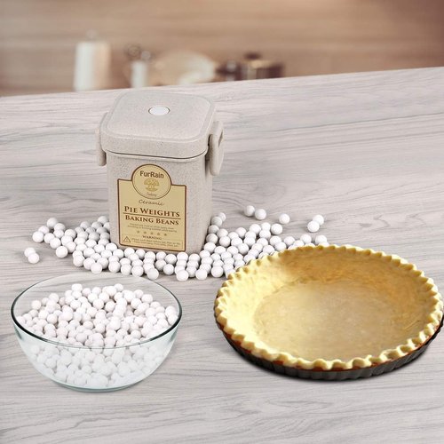 FurRain Ceramic Pie Weights - Reusable 10mm Baking Beans for Perfect Pie Crusts | Eco-Friendly Stoneware