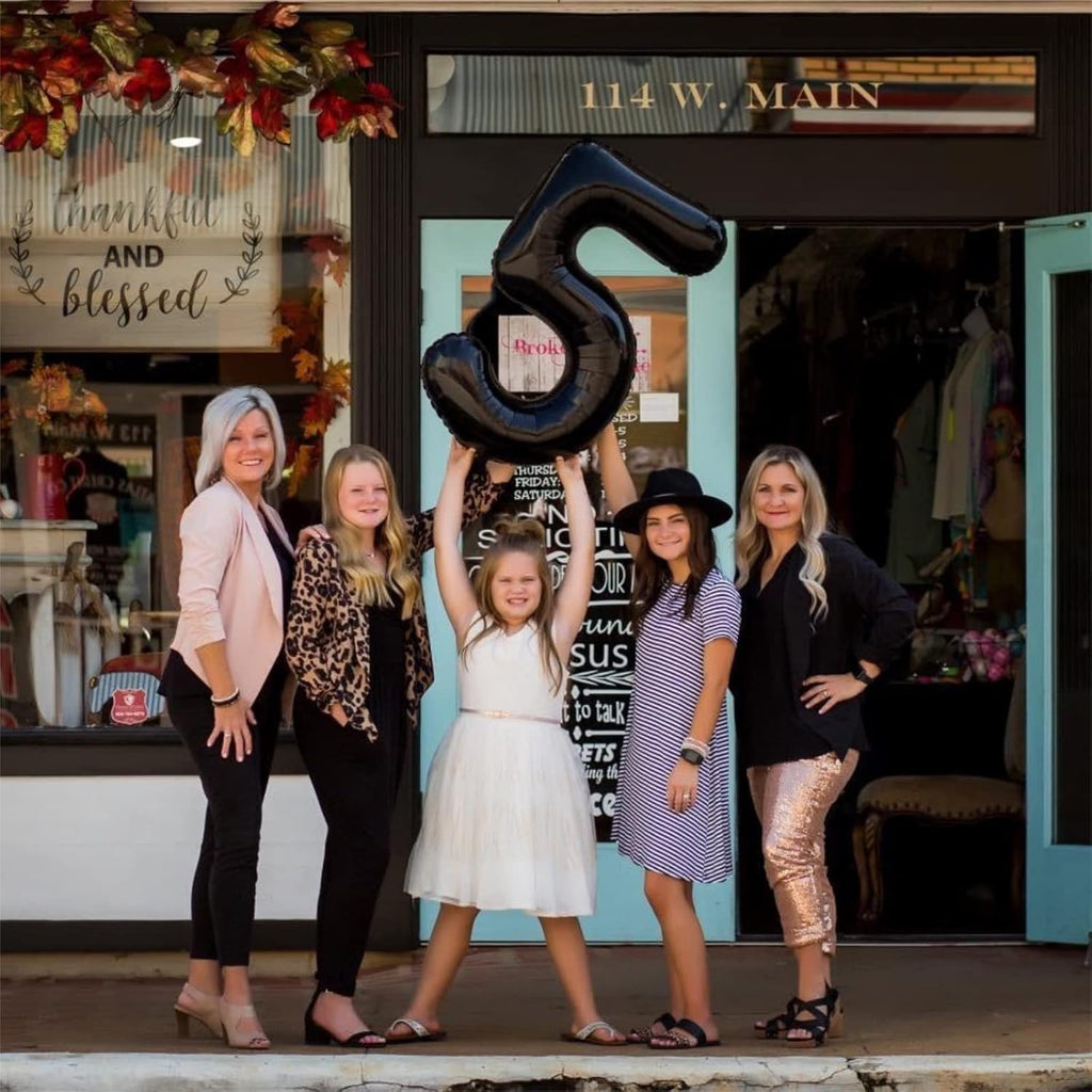 Black Number Balloons - 40-Inch Large Number 4 Foil Mylar Helium Balloons for Birthday & Graduation Celebrations