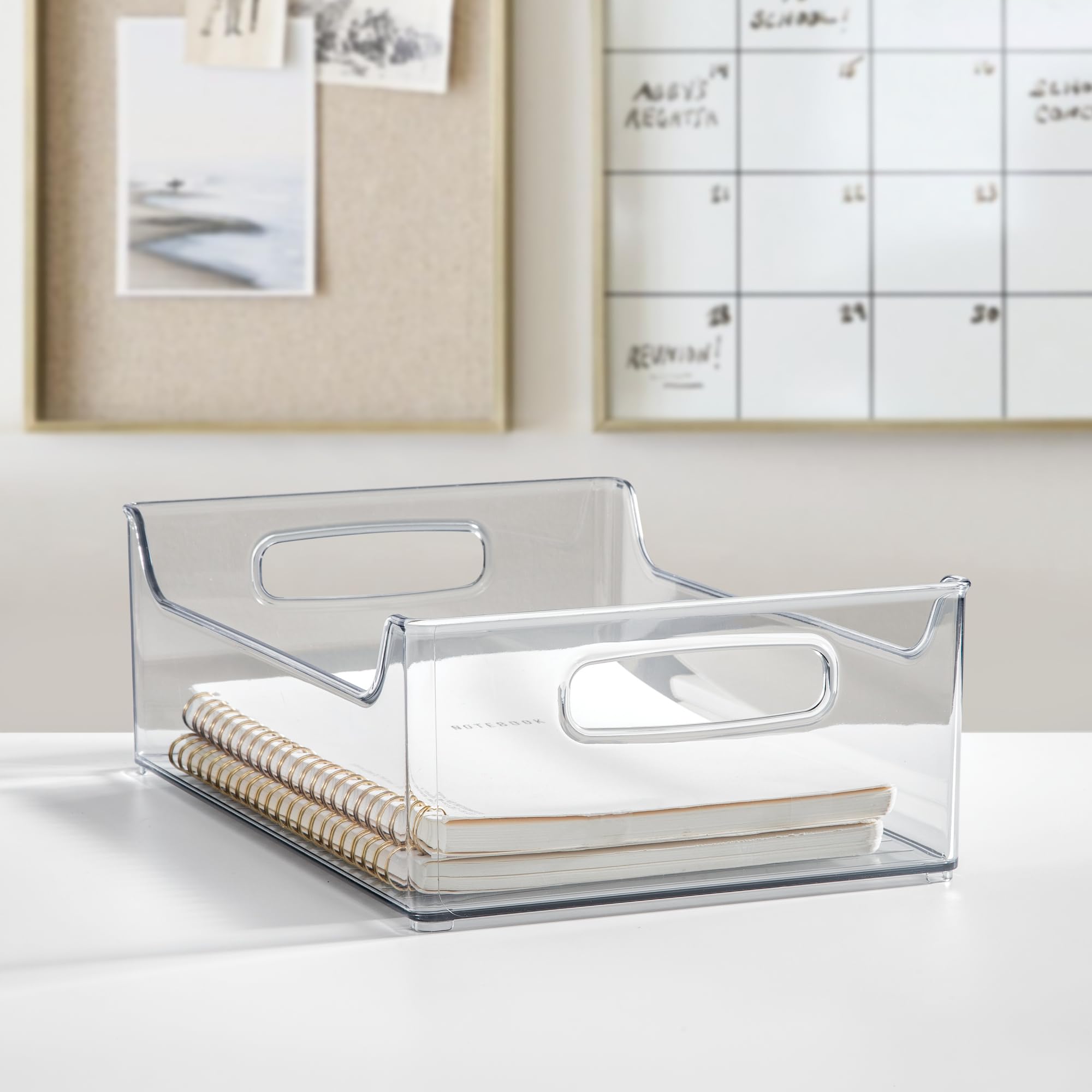iDesign Stackable Storage Bin with Handles, Clear