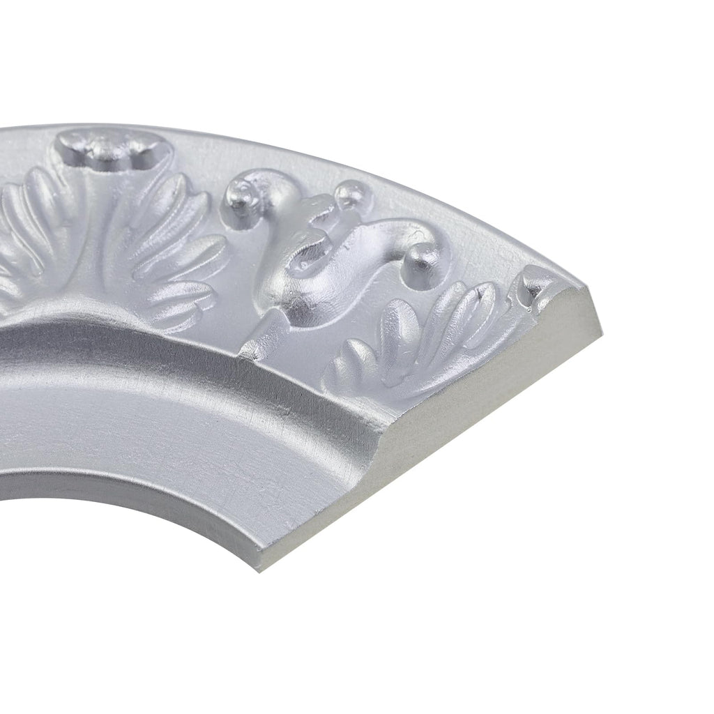 Pufguy Split Ceiling Medallion,2 Pcs Polyurethane Ceiling Medallion,Round Decorative Ceiling Fan Medallions,10"OD x 4.3"ID,Bright Silver