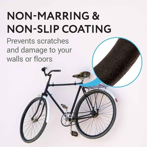 IMPRESA Bike Hooks for Garage Ceiling - Heavy Duty 100 Lbs Capacity, 7 x 4 in - Galvanized Steel & Non-Marring Finish