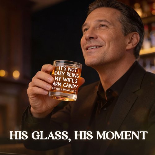 AXIARA Husband Valentines Day Gifts - 11 oz Engraved Crystal Whiskey Glasses - Anniversary Wedding Gift for Him, Birthday Gifts for Husband from Wife, I Love You Gift for Him Men