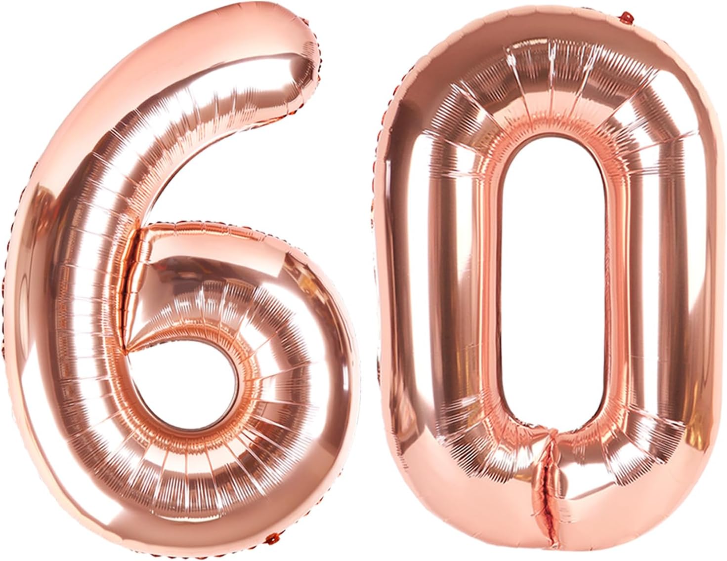Rose Gold 60th Birthday Decorations | Elegant Party Set with Big Number Balloons for Men & Women