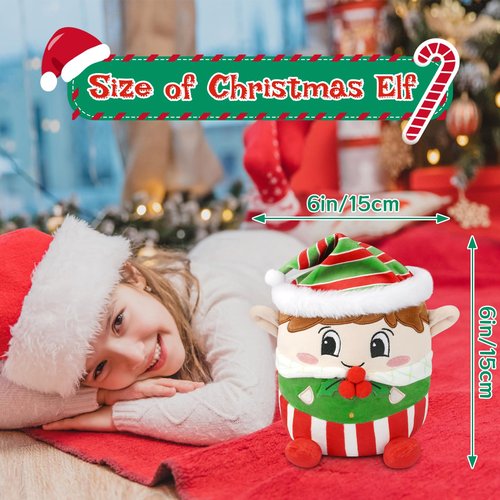 LSYDCARM Christmas Plush Pillow, 8 Inch Soft Christmas Elf Plush Stuffed Animal Toy, Cuddly Xmas Stuffed Plush Xmas Birthday Party Favor Gift for Boys Girls Office Home Decoration