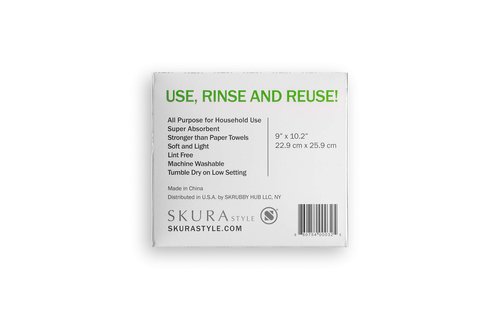 Skura Style WIPE ENVY™ All Purpose Lint Free Microfiber Reusable Cleaning Wipes – White, 10 Count