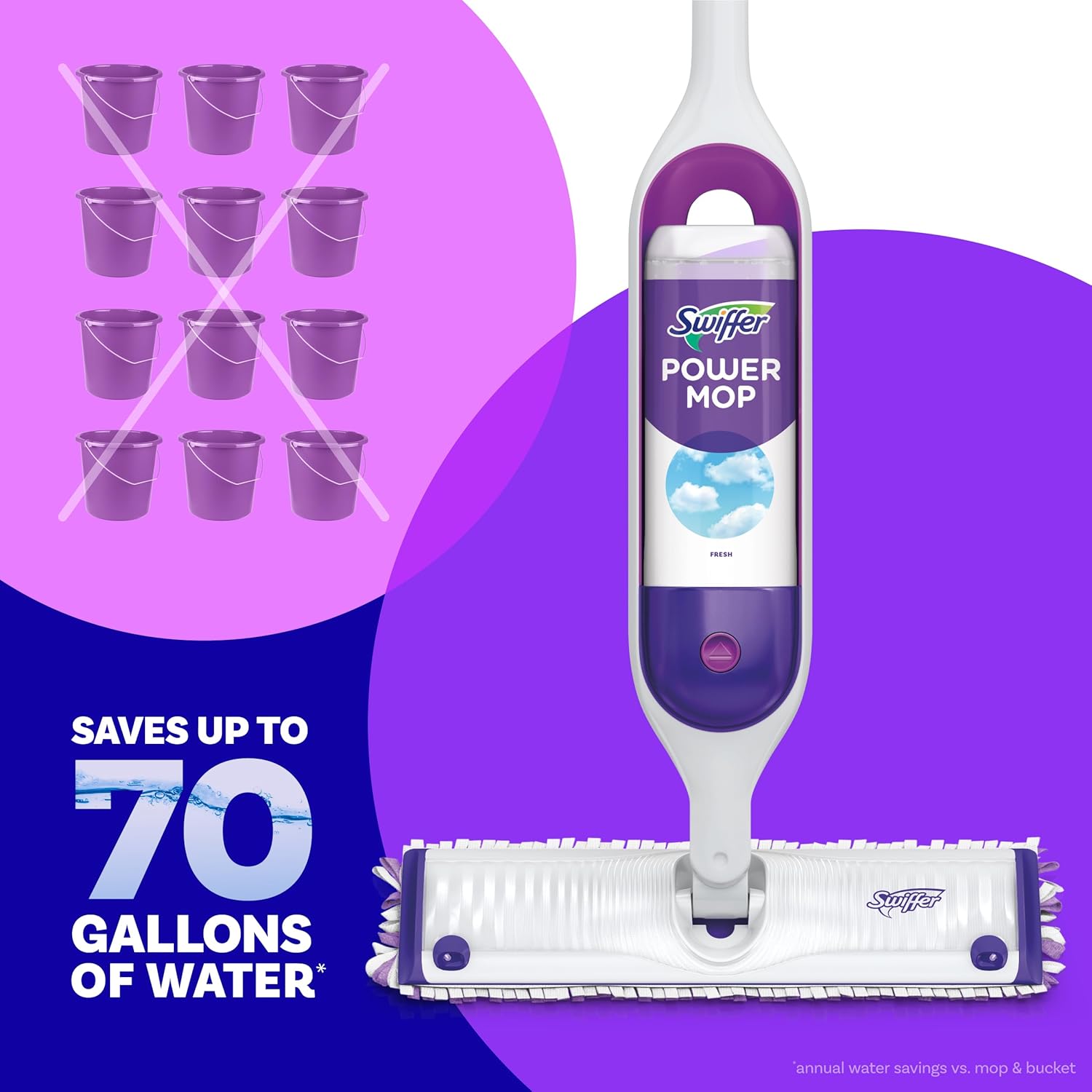 Swiffer PowerMop Floor Cleaning Solution - Fresh Scent Refills, 25.3 fl oz | 2 Pack