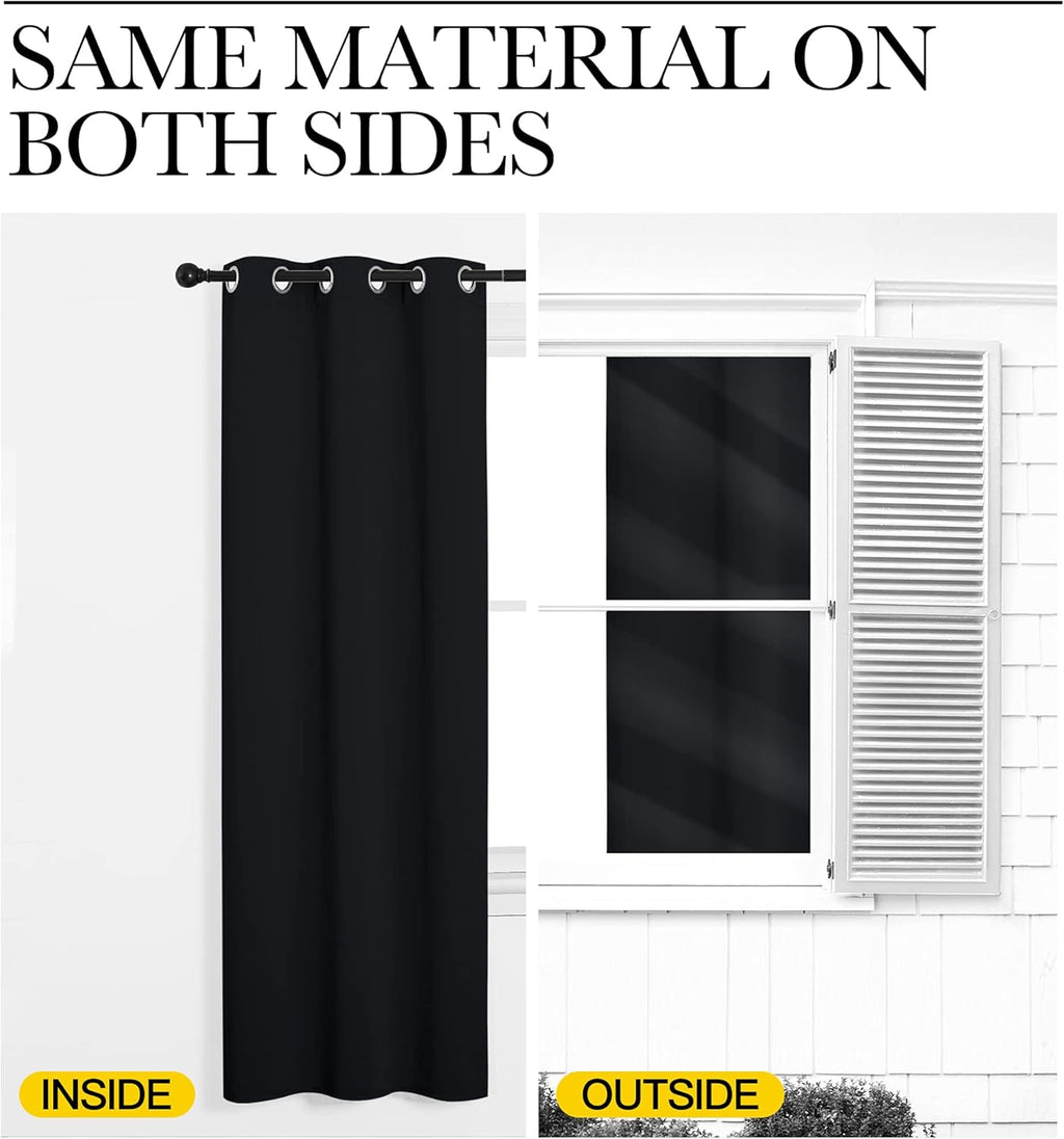 NICETOWN Blackout Curtains - Thermal Insulated Grommet Drapes for Halloween | 2 Panels, 55" x 108", Black