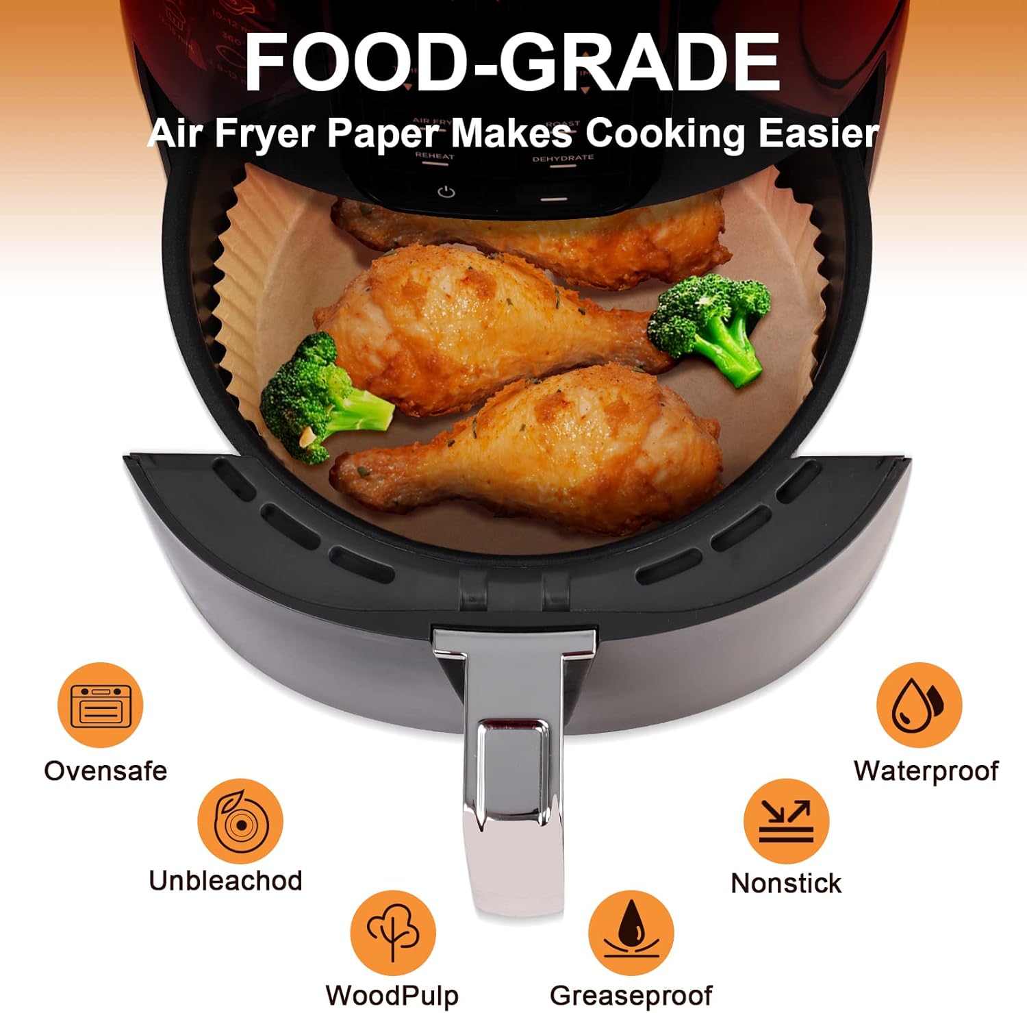 SIUDANGKA Mini Air Fryer Liners - 100 Pcs Non-Stick Parchment Paper Pads for 2QT Fryers | Compatible with Ninja, COSORI, Instant Vortex, CHEFMAN